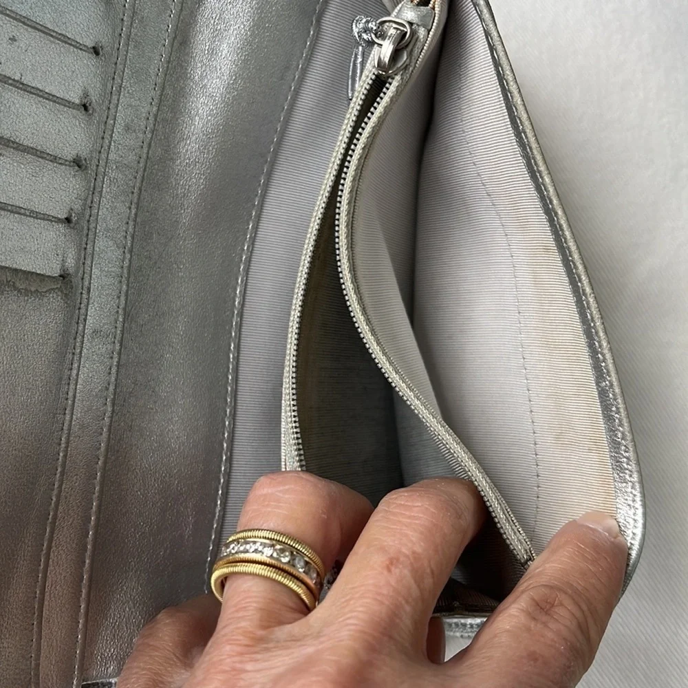 Chanel Silver leather wallet